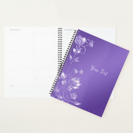 Stijlvolle paarse bloemenplanner planner (Display)