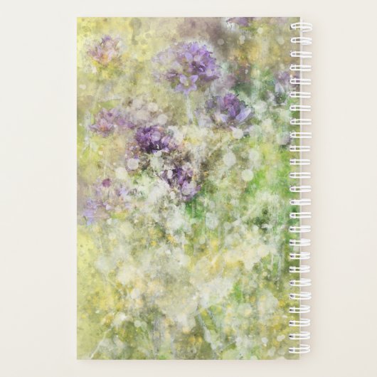 Stijlvolle Paarse bloementuin monogram Planner (Achterkant)