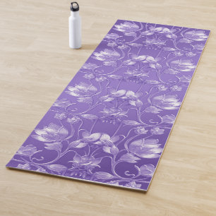 Stijlvolle Paarse bloemenyogamat Yogamat