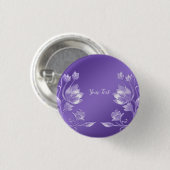 Stijlvolle paarse bloemknop ronde button 3,2 cm (Voorkant /achterkant)