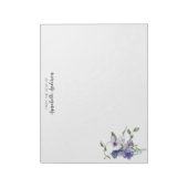 Stijlvolle Paarse botanische Waterverf Notitieblok (Linkerzijde)