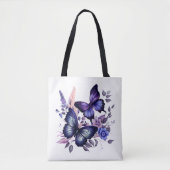 Stijlvolle Paarse Butterfly-Canvas tas (Voorkant)
