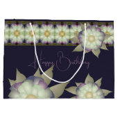 Stijlvolle Paarse en bloemige accenten Groot Cadeauzakje (Achterkant)