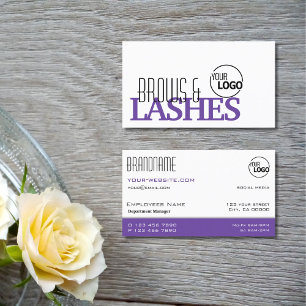 Stijlvolle, Paarse en eenvoudige Logo Visitekaartje