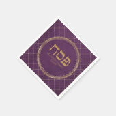 Stijlvolle Paarse en gouddoorvoer Servet (Hoek)