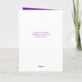 Stijlvolle Paarse en gouden Afstuderen Kaart (Achterkant)