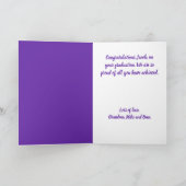 Stijlvolle Paarse en gouden Afstuderen Kaart (Binnen)