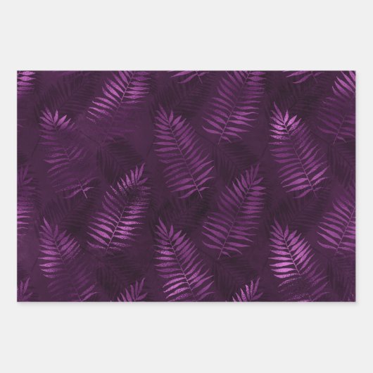 Stijlvolle Paarse en gouden tropische oerwouden bl Inpakpapier Vel (Voorkant 3)