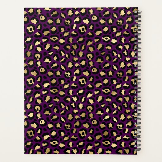 Stijlvolle Paarse en goudhoudende Folie luipspuite Planner (Achterkant)