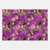 Stijlvolle Paarse en goudluipaard en vrouwelijke s Inpakpapier Vel (Voorkant 2)