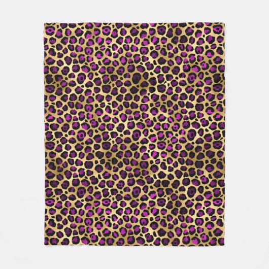 Stijlvolle, Paarse en goudolierapperspots Fleece Deken (Voorkant)