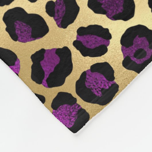 Stijlvolle, Paarse en goudolierapperspots Fleece Deken (Hoek)
