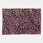 Stijlvolle, Paarse en goudolierapperspots Theedoek (Horizontaal)