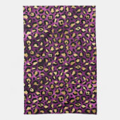 Stijlvolle, Paarse en goudolierapperspots Theedoek (Verticaal)