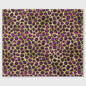 Stijlvolle Paarse en goudolierapporten Safari Cadeaupapier (Vlak)