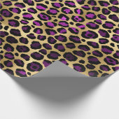 Stijlvolle Paarse en goudolierapporten Safari Cadeaupapier (Hoek)