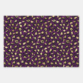 Stijlvolle Paarse en goudolierapporten Safari Inpakpapier Vel (Voorkant 3)