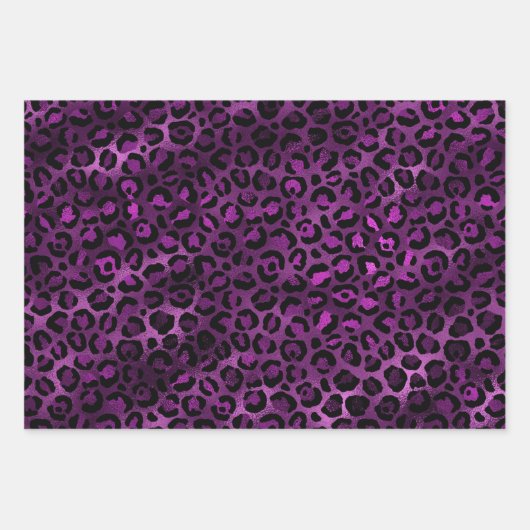 Stijlvolle Paarse en goudolierapporten Safari Inpakpapier Vel (Voorkant)