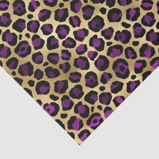 Stijlvolle Paarse en goudolierapporten Safari Tissuepapier (Detail)