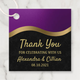 Stijlvolle Paarse en goudsmeuigmerken Bedankjes Labels