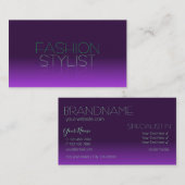 Stijlvolle Paarse en groene spiegelletters Modern Visitekaartje (Voorkant / Achterkant)