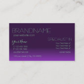 Stijlvolle Paarse en groene spiegelletters Modern Visitekaartje (Achterkant)