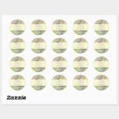 Stijlvolle Paarse Floral Garden Ronde Sticker (Vel)
