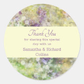 Stijlvolle Paarse Floral Garden Ronde Sticker (Voorkant)