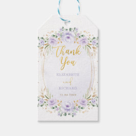 Stijlvolle Paarse goudbekistingen Cadeaulabel