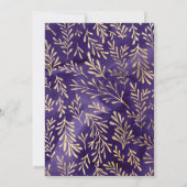 Stijlvolle paarse gouden bladeren 75ste verjaardag kaart (Achterkant)