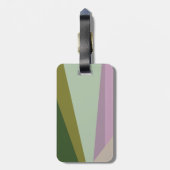 Stijlvolle Paarse groene geometrische geometrische Bagagelabel (Achterkant verticaal)