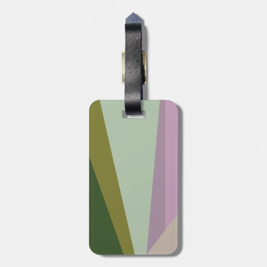Stijlvolle Paarse groene geometrische geometrische Bagagelabel (Achterkant verticaal)