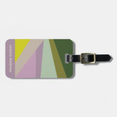 Stijlvolle Paarse Groene Geometrische Gepersonalis Bagagelabel (Voorkant horizontaal)