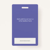 Stijlvolle Paarse Groene Werknemer Foto ID en Logo Badge (Achterkant)