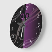 stijlvolle paarse haarsalon grote klok (Hoek)