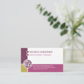 Stijlvolle Paarse hoekjes financieel Visitekaartje (Staand voorkant)