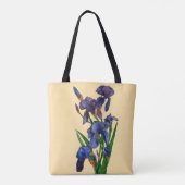 Stijlvolle Paarse Iris Waterverf Bloemig  Tote Bag (Achterkant)