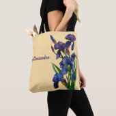 Stijlvolle Paarse Iris Waterverf Bloemig  Tote Bag (Dichtbij)