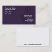 Stijlvolle Paarse Ivy visitekaartsjabloon Visitekaartje (Voorkant / Achterkant)