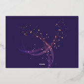 Stijlvolle Paarse kerstnachtsterren Folie Feestdagenkaart (Achterkant)