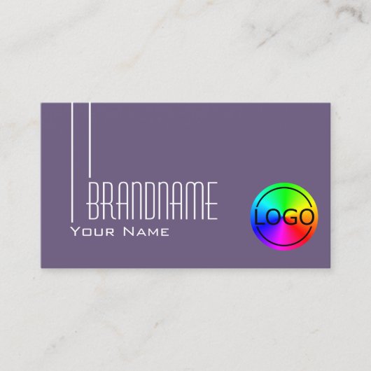 Stijlvolle Paarse Lila afbeelding met Logo Profess Visitekaartje (Voorkant)