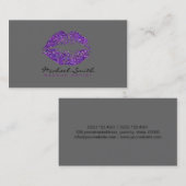 Stijlvolle Paarse lips maken artiest #7 Visitekaartje (Voorkant / Achterkant)