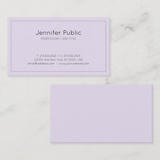 Stijlvolle Paarse moderne design luxe zijdeafwerki Visitekaartje (Voorkant / Achterkant)