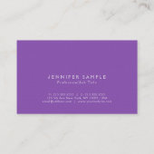 Stijlvolle Paarse moderne premium linnen luxe Visitekaartje (Achterkant)