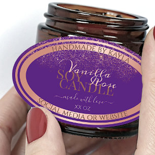 Stijlvolle Paarse productverpakkingslabels Roos Go Ovale Sticker