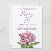 Stijlvolle Paarse Rhododendron Garden Flower 70th Kaart (Voorkant)