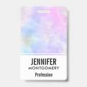 Stijlvolle Paarse Roze Blauwe Abstracte Waterverf Badge (Achterkant)