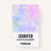 Stijlvolle Paarse roze blauwe Abstracte Waterverf Badge (Achterkant)