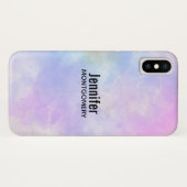 Stijlvolle Paarse roze blauwe Abstracte Waterverf Case-Mate iPhone Case (Achterkant (horizontaal))