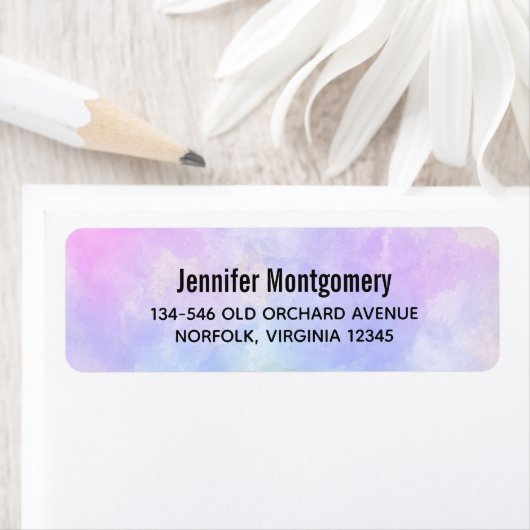 Stijlvolle Paarse roze blauwe Abstracte Waterverf Etiket (Insitu)